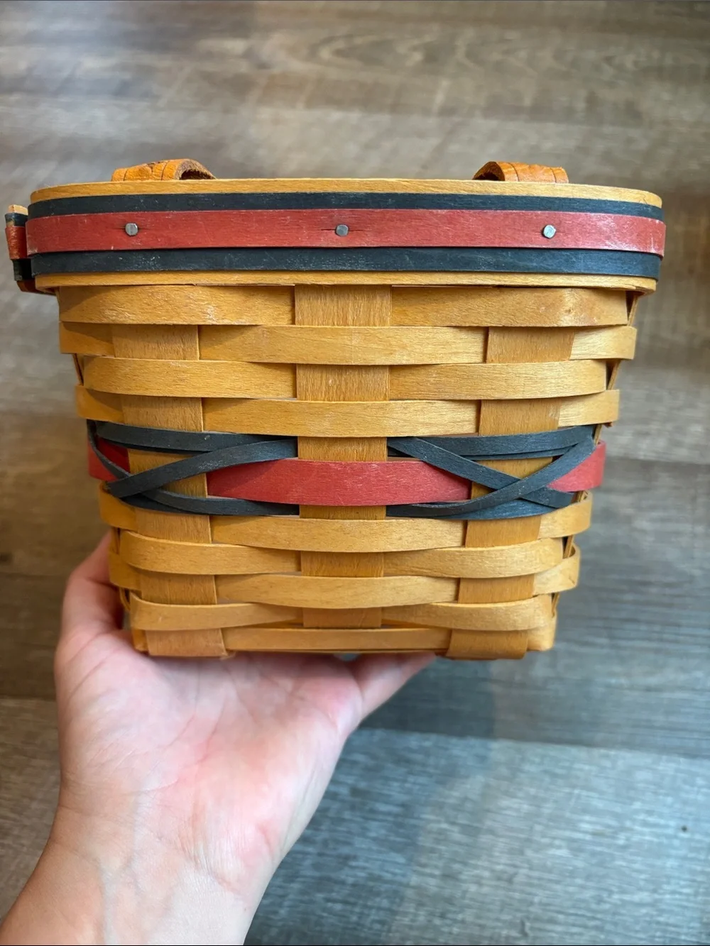 Longaberger Sparkler Basket All-American 2000 w/ Plastic Divider Handles & Charm